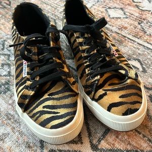 Superga tiger print sneakers